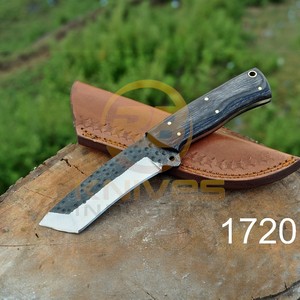 Cuchillo de Caza Hecho a Mano de Acero al Carbono, Hoja Fija, Cuchillo para Acampar al Aire Libre con Funda de Cuero, OEM Personalizado - Product Image 5