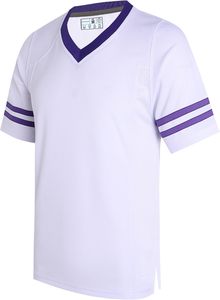 T-shirt sportif à col en V avec bordure jaune, séchage rapide, manches courtes, chemise décontractée, vêtements d'été - Product Image 3