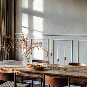 Elegant Handmade Aluminum <b>Pillars</b> <b>Candle</b> Holder Golden Finish Birthday Christmas Home Decor Centerpiece Living Room Dining Table - Product Image 6