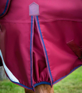 Couverture imperméable pour cheval avec capuche, grande protection de la queue, 2 sangles de fixation, en tissu Oxford et polyester, pour usage extérieur - Product Image 2