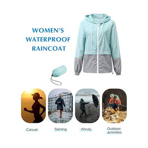 Packable Woven <b>Women's</b> Windbreaker Jacket Waterproof Lightweight <b>Hooded</b> <b>Raincoat</b> <b>for</b> Travel Hiking Customizable - Product Image 5