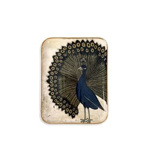 Bandeja Decorativa de Metal Negro con Estampado de Sagrado Corazón, Plato Cuadrado para Joyas con Borde Dorado, Bandejas Modernas de Decoración Gótica para el Hogar - Product Image 2