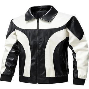 Blouson en cuir personnalisé pour homme, style motard, hiver, manches longues, professionnel, en promotion - Product Image 1
