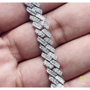 Luxury Fishbone Link Moissanite Bracelet with VVS D Color Stones Fully Iced Out Diamond Look Tennis Bracelet <b>for</b> <b>Men</b> and Women - Product Image 3