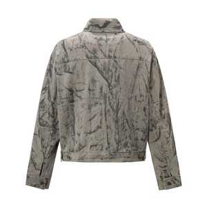 Veste en jean délavé vintage personnalisée Nesta Sports, streetwear de haute qualité, style hip-hop, coupe ample, fermeture éclair, effet usé - Product Image 2