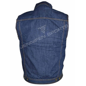 Chaleco Vaquero para Hombre, Color Sólido, Cuello Camisero, Prenda Exterior Informal con Cierre de Botones, Largo Regular, Estilo Otoñal - Product Image 3