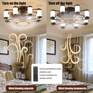 <b>Modern</b> 22-Inch LED <b>Ceiling</b> <b>Fan</b> <b>with</b> Cylindrical <b>Light</b> Fixtures 5-Blade <b>Fan</b> for Bedroom Living Room Home Decor - Product Image 5