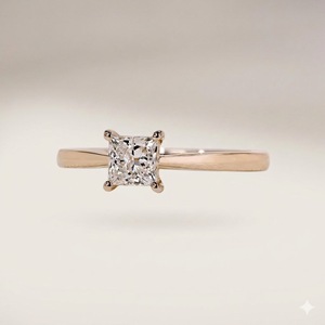 Anillo de Compromiso Elegante con Corte Princesa VB-30SR, Anillo de Oro de 18K, Certificado IGI, Diamante Cultivado en Laboratorio de 2CT, 7 mm, Color E, VS1, Anillo Solitario - Product Image 2
