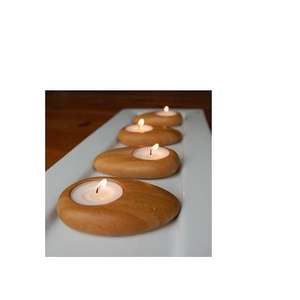 Support de bougie en bois pour mariages, événements festifs, fêtes et cadeaux – Support de bougie lisse et poli pour la maison, les restaurants et les tables - Product Image 1