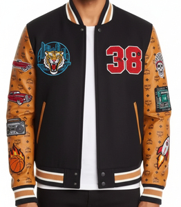 Chaqueta Varsity Unisex de Invierno |   Corte Ajustado, Cuello Alto, 100% Algodón, Transpirable, Ecológico, Cierre de Cremallera, Poliéster/Algodón - Product Image 1