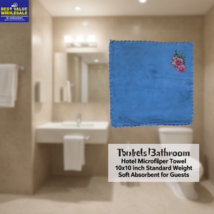 Serviette de bain en microfibre pour hôtel, 10x10 pouces, poids standard, douce et absorbante pour les clients - Product Image 3