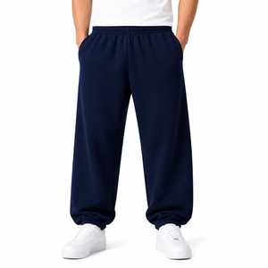 <b>Men's</b> Olive Green Cotton Sweatpants Elastic Waist Casual Joggers With Side Pockets Autumn Wear - Product Image 3