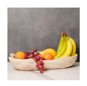 Bol à fruits en bois de manguier décoratif sur pied pour centre de table, collations et décoration de table - Product Image 2