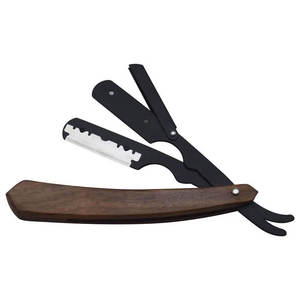 Wood Handle Straight <b>Razor</b> Stainless Steel Blade Single Blade For Face Shaving Smooth & Comfortable Professional - Product Image 2