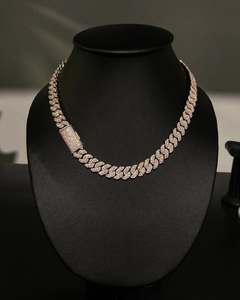 Best Selling Pass Diamond Tester 12mm 3Rows <b>Iced</b> <b>Out</b> Hip Hop VVS1 Moissanite Diamond Cuban Link <b>Chain</b> - Product Image 1