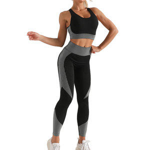 Ensemble de yoga pour femmes, ensemble de yoga tendance, sexy, pour la course en plein air, vêtements de fitness, vêtements de sport ajustés, ensemble de yoga deux pièces pour femmes, printemps été - Product Image 1