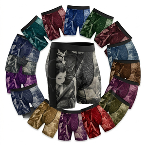 All Over Printed Design Custom Logo Compression Shorts Athletic Fitness <b>Boxer</b> Briefs Gym Running Sportswear Underwear Shorts - Product Image 1