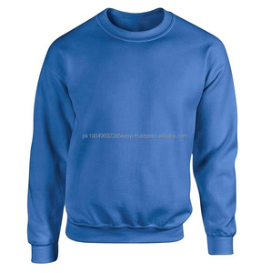 Prêt à expédier hommes sweat-shirts blanc surdimensionné col rond sweat-shirt hommes personnalisé col rond sweats basiques, coton mélangé - Product Image 1