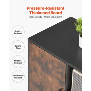 Armadietto Portadocumenti Mobile Regolabile con Ripiani Aperti e Vano Laterale Chiudibile in Legno, Spedizione Gratuita - Product Image 5