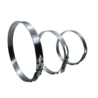 Collier de serrage autobloquant en acier inoxydable à clip rapide, large bande, pour raccordement de tubes industriels, pinces de tuyauterie durables