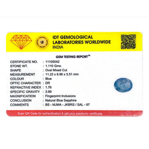 Loose 5.55 Carat Handcrafted Royal Blue Sapphire Gemstone for Fine Jewelry - Product Image 4