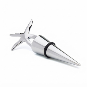 Tapón de Botella de Vino de Plata Antigua Hecho a Mano con Forma de Pulpo, Lujo Náutico Metálico para Bar con Sello de Silicona Antifugas para Champaña - Product Image 3