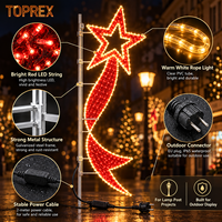 TOPREX Weihnachten 2D LED Stern-Motiv-Licht für Außenbereich Straßenlaterne Plaza Hotel und Kommerzielle Feiertagsdekoration