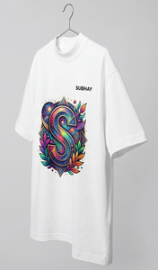 SUBHAY Camiseta informal blanca para hombre con estampado colorido del logotipo de Galaxy S, cuello redondo, manga corta, camisa de algodón transpirable de verano - Product Image 3