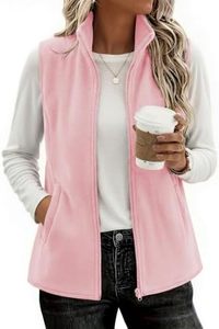 OEM High Quality <b>Women's</b> Soft <b>Pink</b> Fleece Vest Classic Fit Zip Front Sleeveless Warm Winter <b>Waistcoat</b> Wholesale Manufacturer - Product Image 5