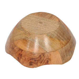 Cuenco de madera de mango sostenible, cuenco pequeño decorativo de Madera tallada para el hogar y la cocina, cuenco central con borde ondulado a precio barato - Product Image 3