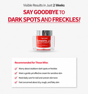 Crema Facial Humectante Iluminadora Correctora de Manchas Oscuras con Ácido Tranexámico Líquido, Arbutina y Niacinamida de Angel's para Mujeres con Pecas - Product Image 3