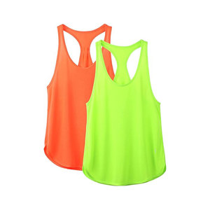 Women's Quick Dry Tank <b>Tops</b> Solid Color Racerback Sporty Style <b>Orange</b> <b>Neon</b> Green Knitted Polyester Scoop Neck Regular Length - Product Image 1