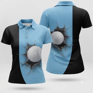 Camiseta Deportiva de Golf Cómoda en Gris y Azul Marino, Personalizable, para Mujer, de Manga Corta, Ropa Deportiva de Alto Rendimiento - Product Image 2