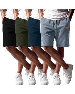 Short de bain rayé pour homme, séchage rapide, taille à cordon, longueur mi-cuisse, en polyester, confortable, nouveau style, short ajustable - Product Image 4