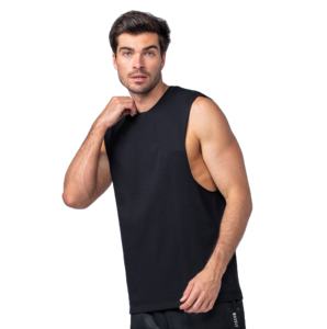 เสื้อกล้ามออกกำลังกายสีพื้น โลโก้สั่งทำได้ ระบายอากาศดี เป็นมิตรกับสิ่งแวดล้อม ผ้าฝ้าย เสื้อกล้ามฟิตเนสสำหรับผู้ชาย - Product Image 1