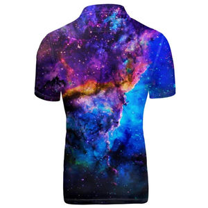 Polo pour homme à imprimé aigle et galaxie, manches courtes, décontracté, respirant, léger, en polyester, tendance, pour l'été - Product Image 4