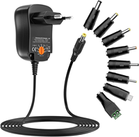 Alimentation universelle 12W 3V-12V 1A, adaptateur secteur AC/DC avec 8 prises DC pour haut-parleurs, caméras, lampes, tablettes