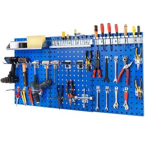 Navy 4 Ft. <b>Wall</b> Mounted Pegboard <b>Wall</b> Organizer Kit Metal Toolboard for Efficient <b>Wall</b> <b>Storage</b> - Product Image 4