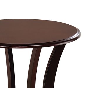 Round Cherry Accent Table with Faux Marble Top for Coffee or <b>Side</b> Use - Product Image 3