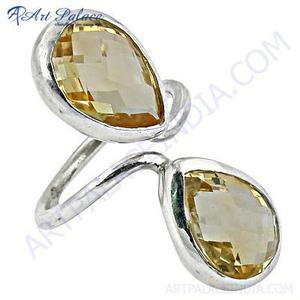 Bague en argent avec pierres précieuses Attracitve Citrine - Product Image 1