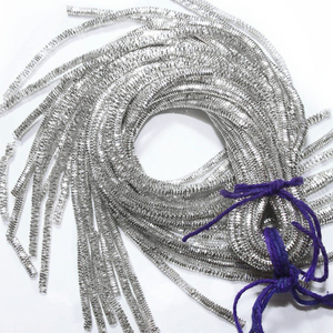 Fil à broder métallique brillant argenté haute ténacité, fil à coudre blanc brut à motifs - Product Image 3