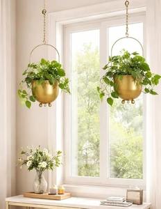 Porte-plante suspendu bohème en macramé, pot de fleurs décoratif pour l'intérieur et l'extérieur, panier pour la maison, le jardin, le balcon - Product Image 4