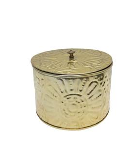 Tarro Redondo de Lujo con Tapa y Acabado Dorado para el Hogar y la Cocina, Recipiente para Especias, Última Novedad en Artículos para el Hogar - Product Image 1