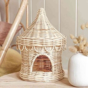 Accessoires de jouets pour bébés, tente de cirque miniature en rotin tressé à la main, jouets pour enfants, jeux et décoration - Product Image 3