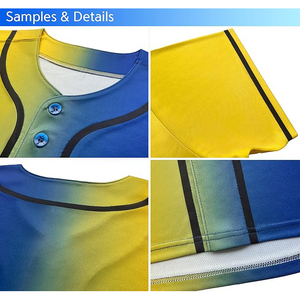 Maillot de baseball style professionnel en mélange de polyester de qualité supérieure, tissu respirant, coupe traditionnelle avec boutons sur le devant et manches raglan. - Product Image 4