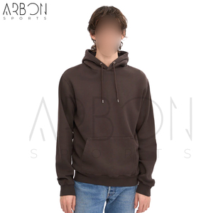 Qualité classique avec logo personnalisé, qualité supérieure, fabrication artisanale, style le plus récent, pull à capuche en molleton de coton uni marron café - Product Image 2