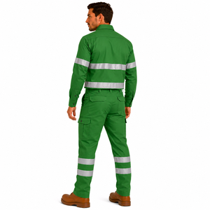 Wholesale Men Workwear High Visibility Reflective Tape Button <b>Shirt</b> Cargo Pants Set Safety Uniform Custom Durable Industry Wear - Product Image 4