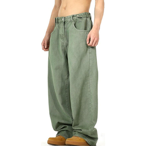 Jean ample et large pour homme, style vintage noir, pantalon en denim décontracté, mode streetwear urbaine - Product Image 4