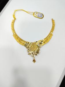 Collar de Oro Sólido de 22K con Diseño Floral para Mujer, Joyería Nupcial India Tradicional, Elegante Oro Puro, Los Mejores Adornos - Product Image 2
