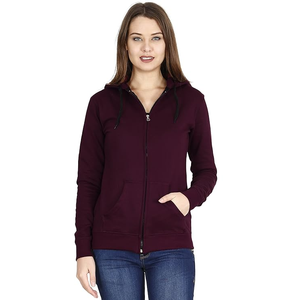 Sweat à capuche oversize pour femme, entièrement zippé, couleur unie, design personnalisé, tendance, décontracté, pour l'hiver - Product Image 5